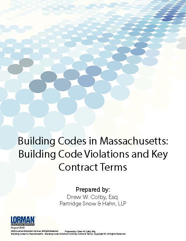 Building Codes in Massachusetts - Building Code Violations and Key Contract Terms
