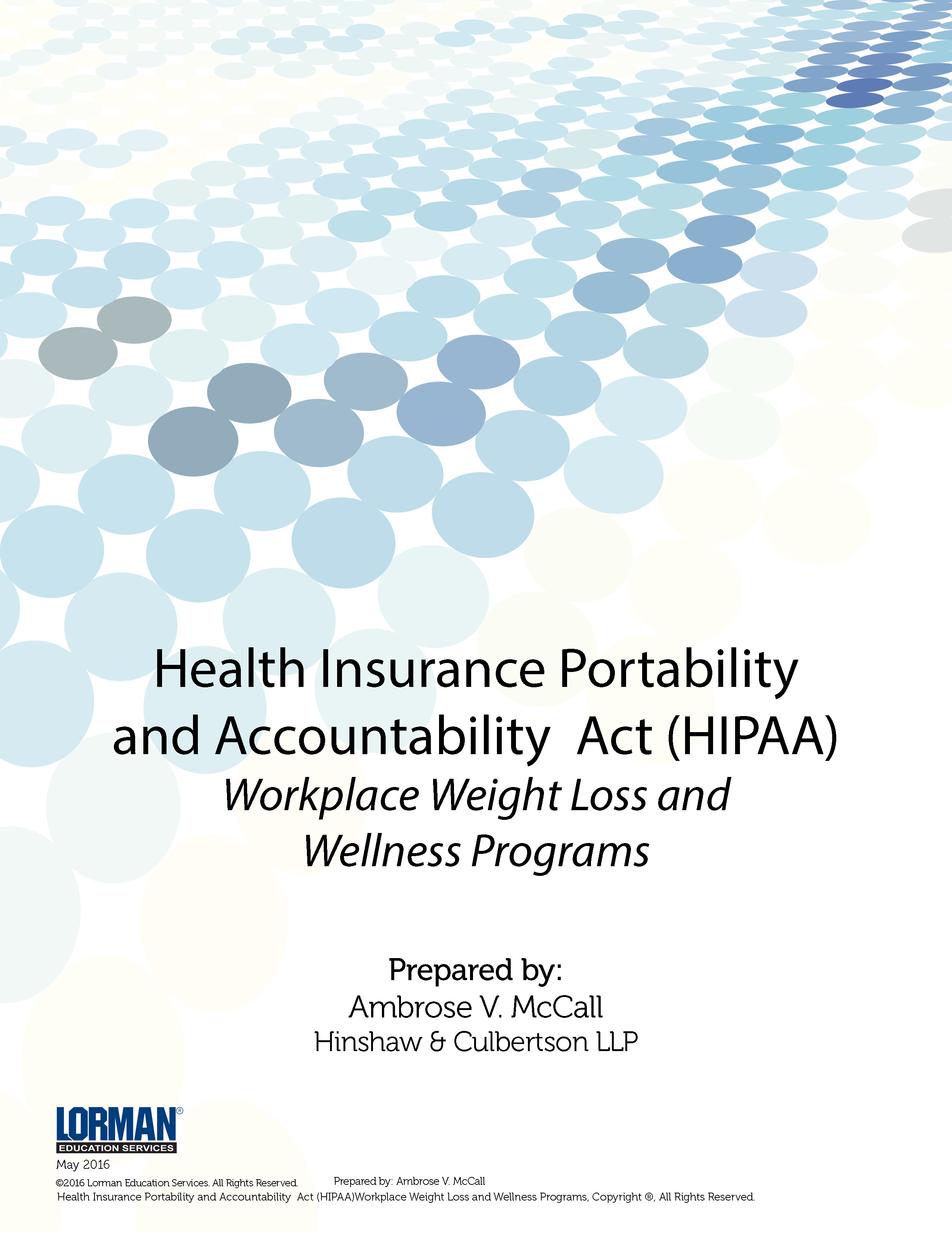 HIPAA - Workplace Weight Loss and Wellness Programs
