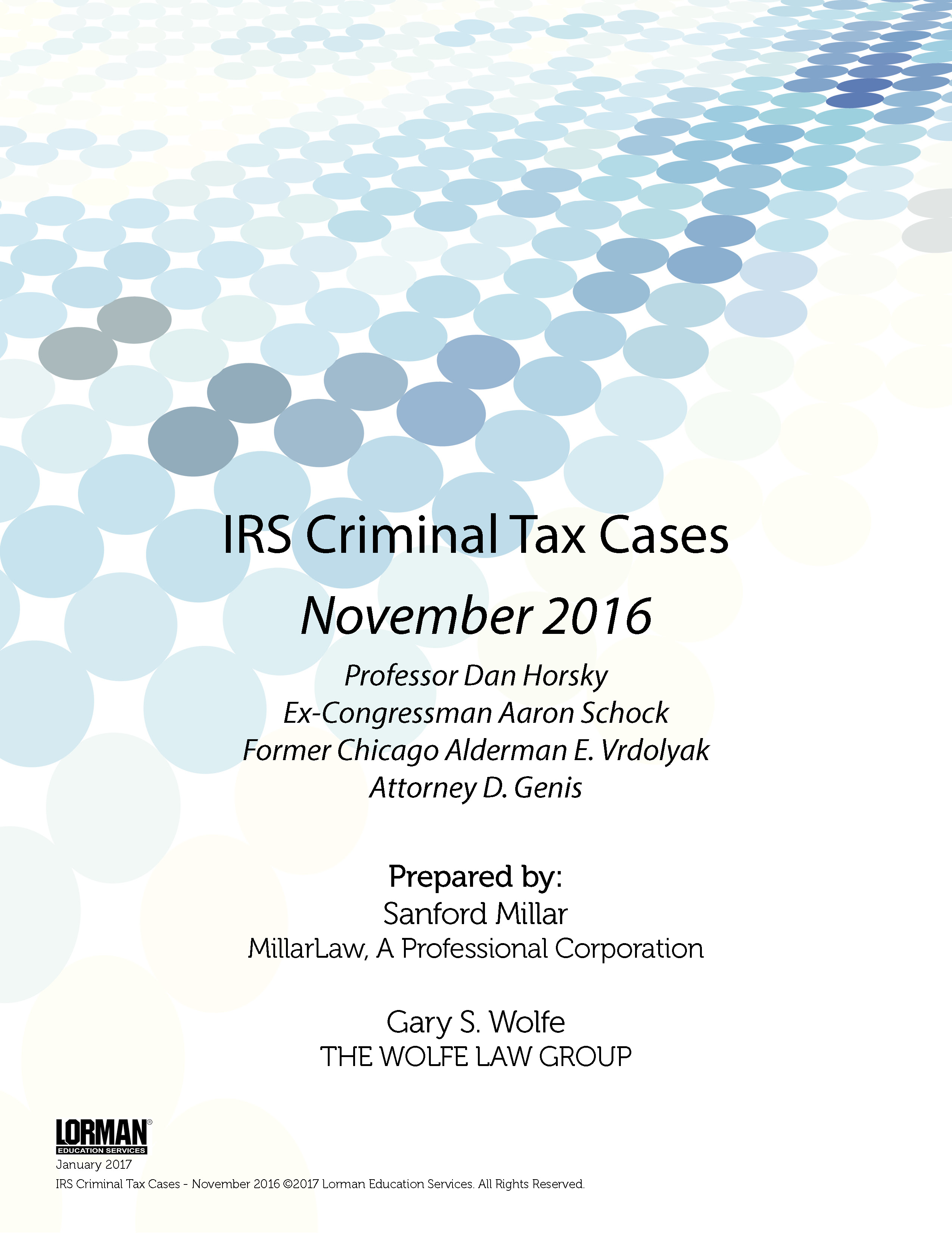 IRS Criminal Tax Cases - November 2016