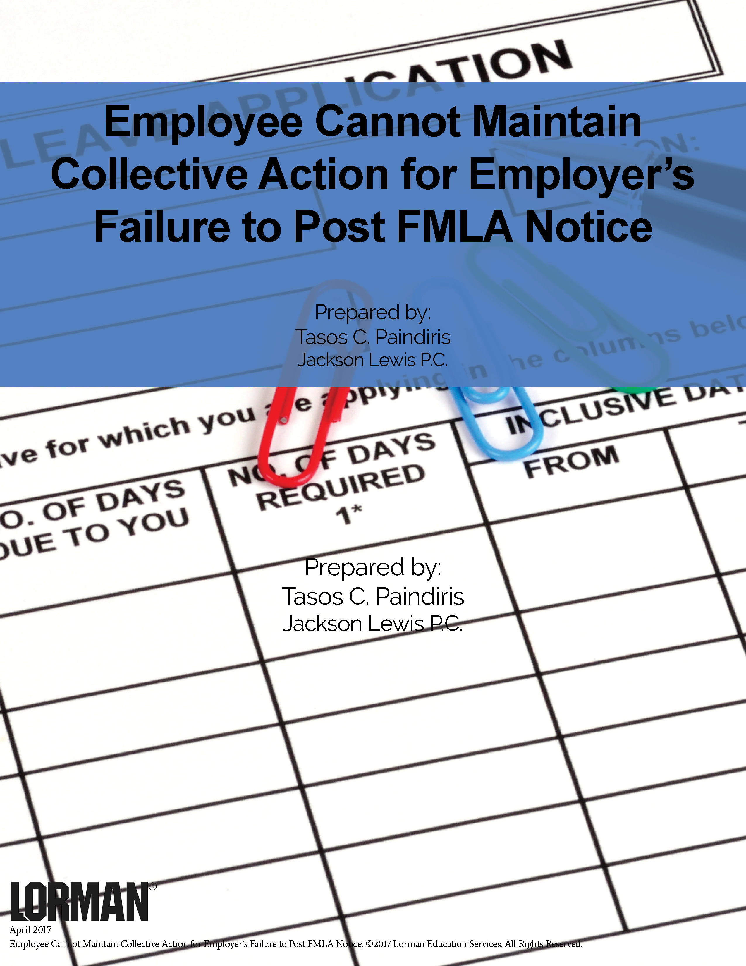 Employee Cannot Maintain Collective Action for Employer’s Failure to Post FMLA Notice