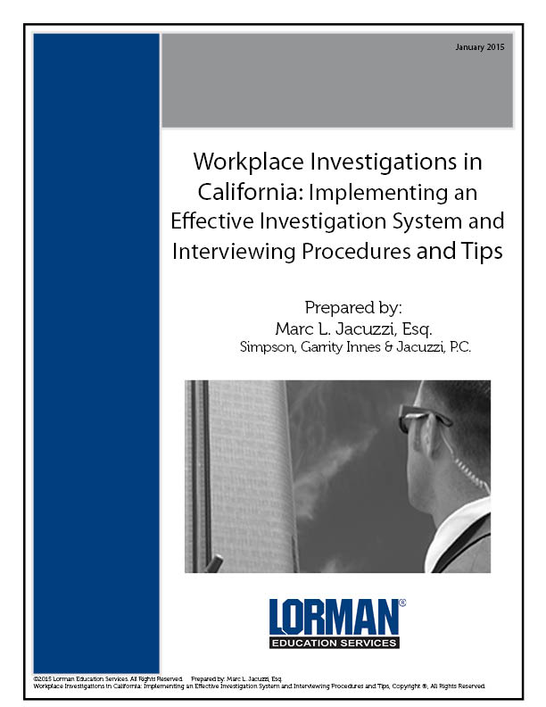 Workplace Investigations in California