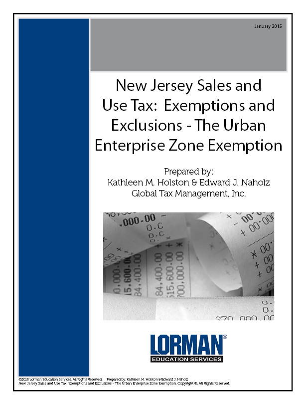New Jersey Sales and Use Tax: Exemptions and Exclusions: The Urban Enterprise Zone Exemption 