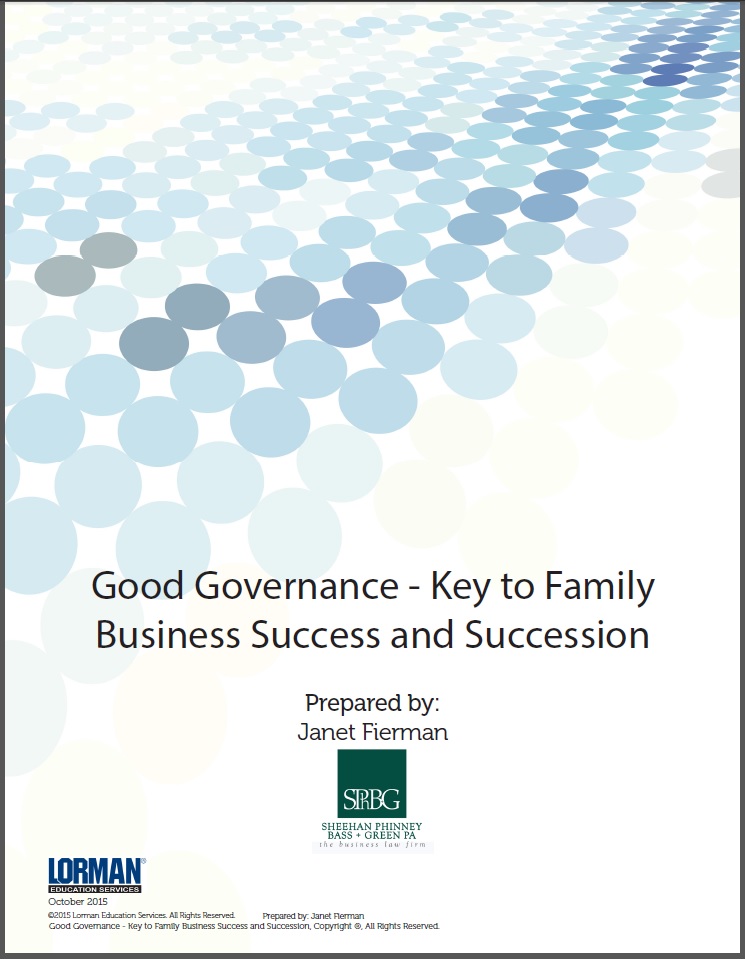 Good Governance - Key to Family Business Success and Succession