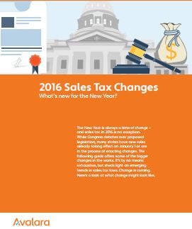 2016 Sales Tax Changes