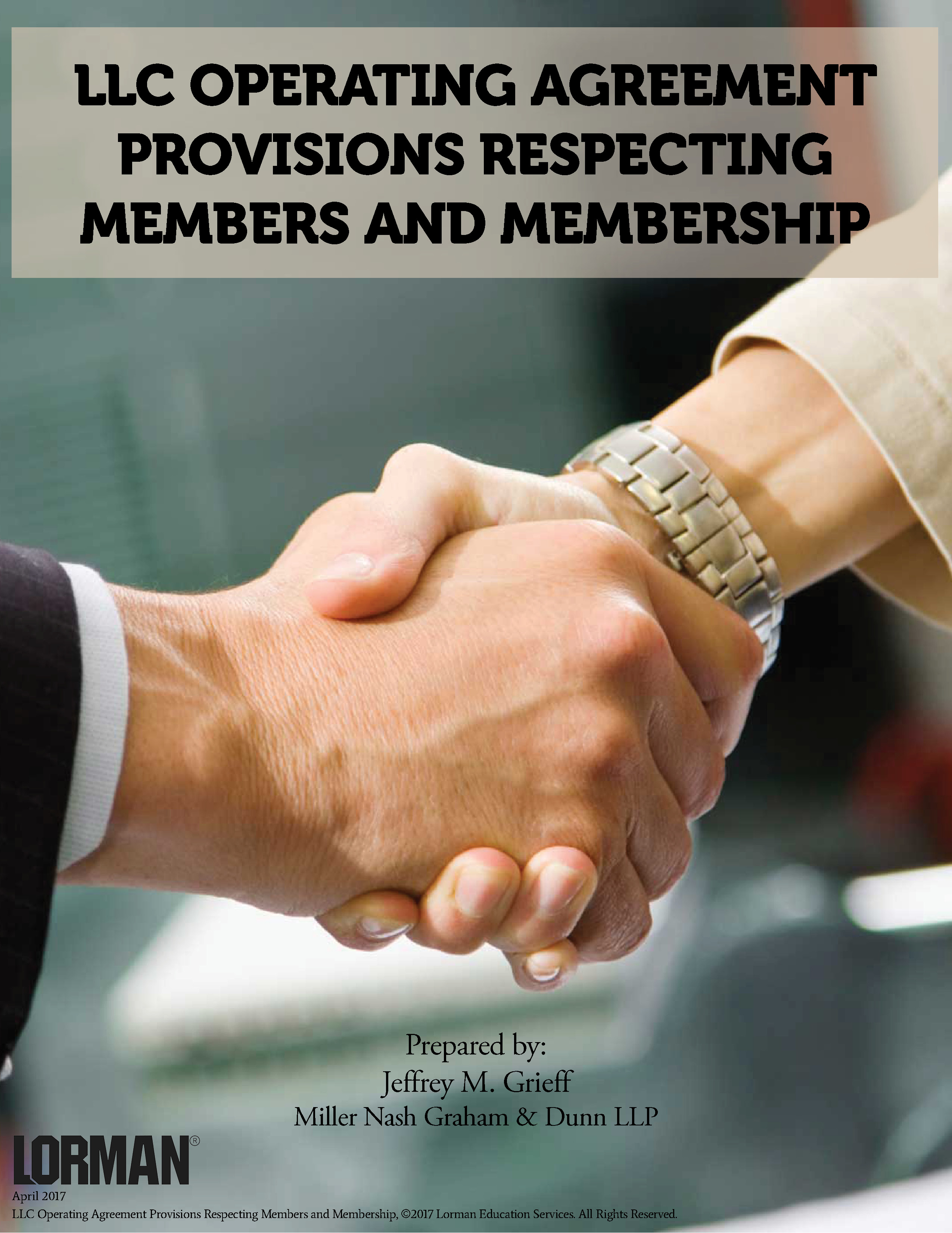 LLC Operating Agreement Provisions Respecting Members and Membership