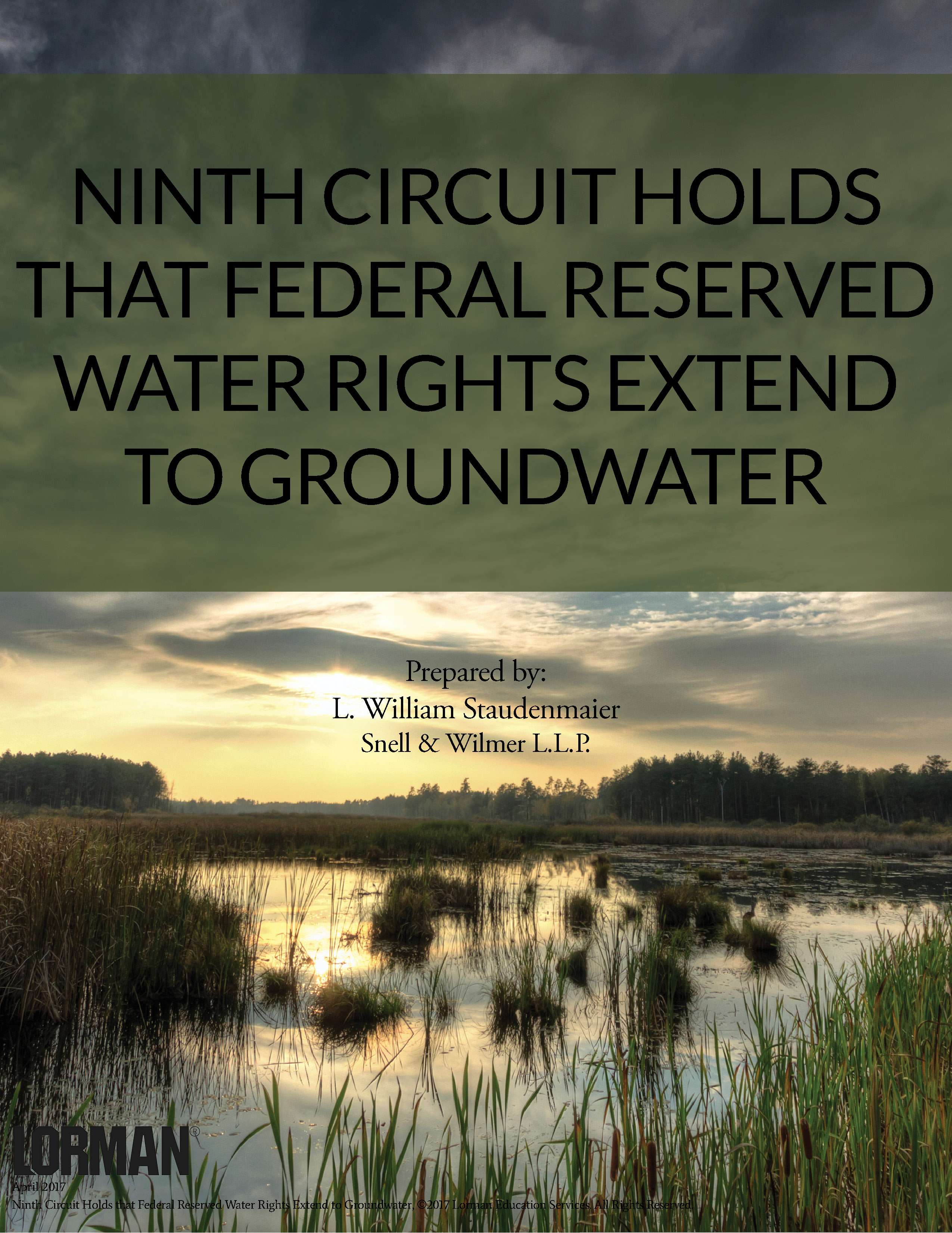 Ninth Circuit Holds that Federal Reserved Water Rights Extend to Groundwater