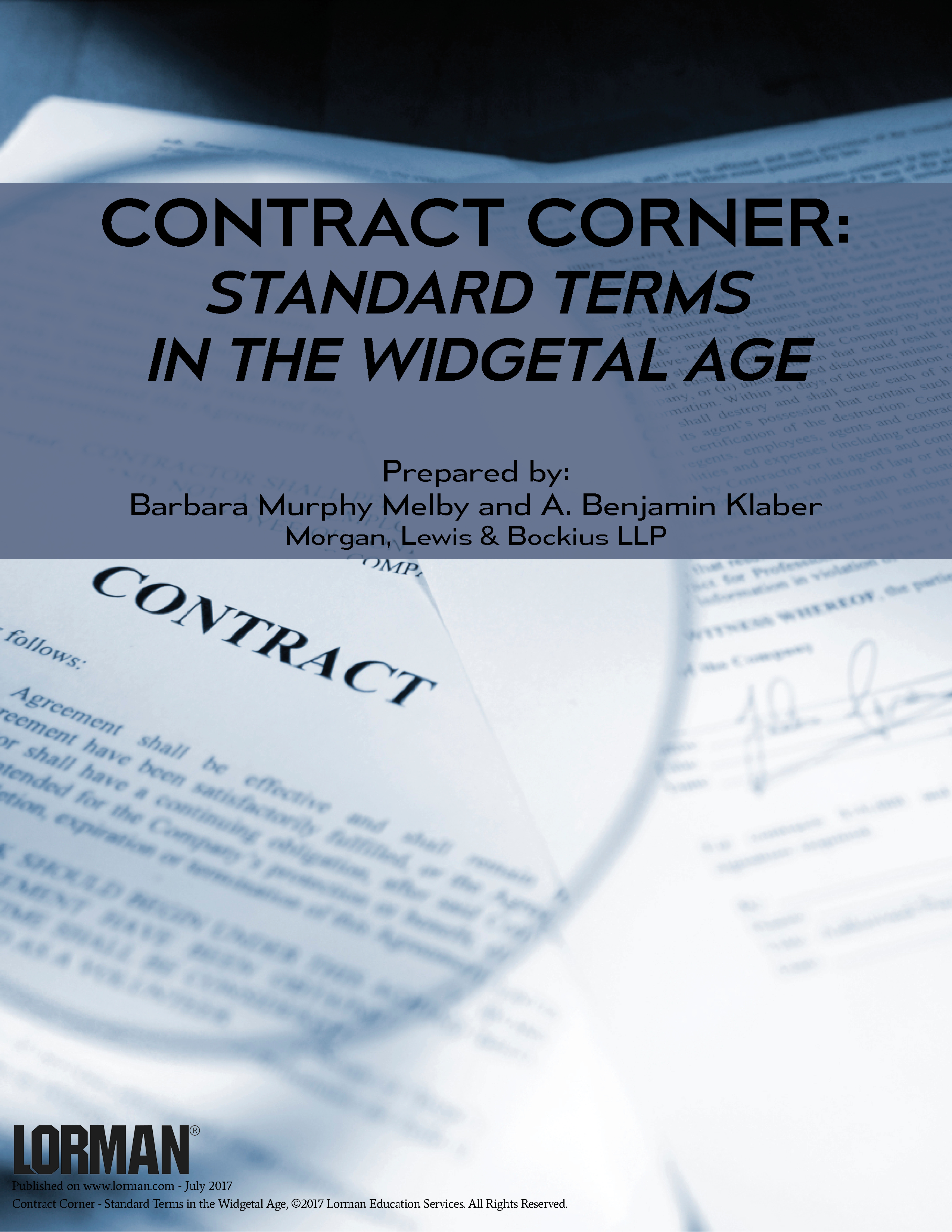 Contract Corner - Standard Terms in the Widgetal Age