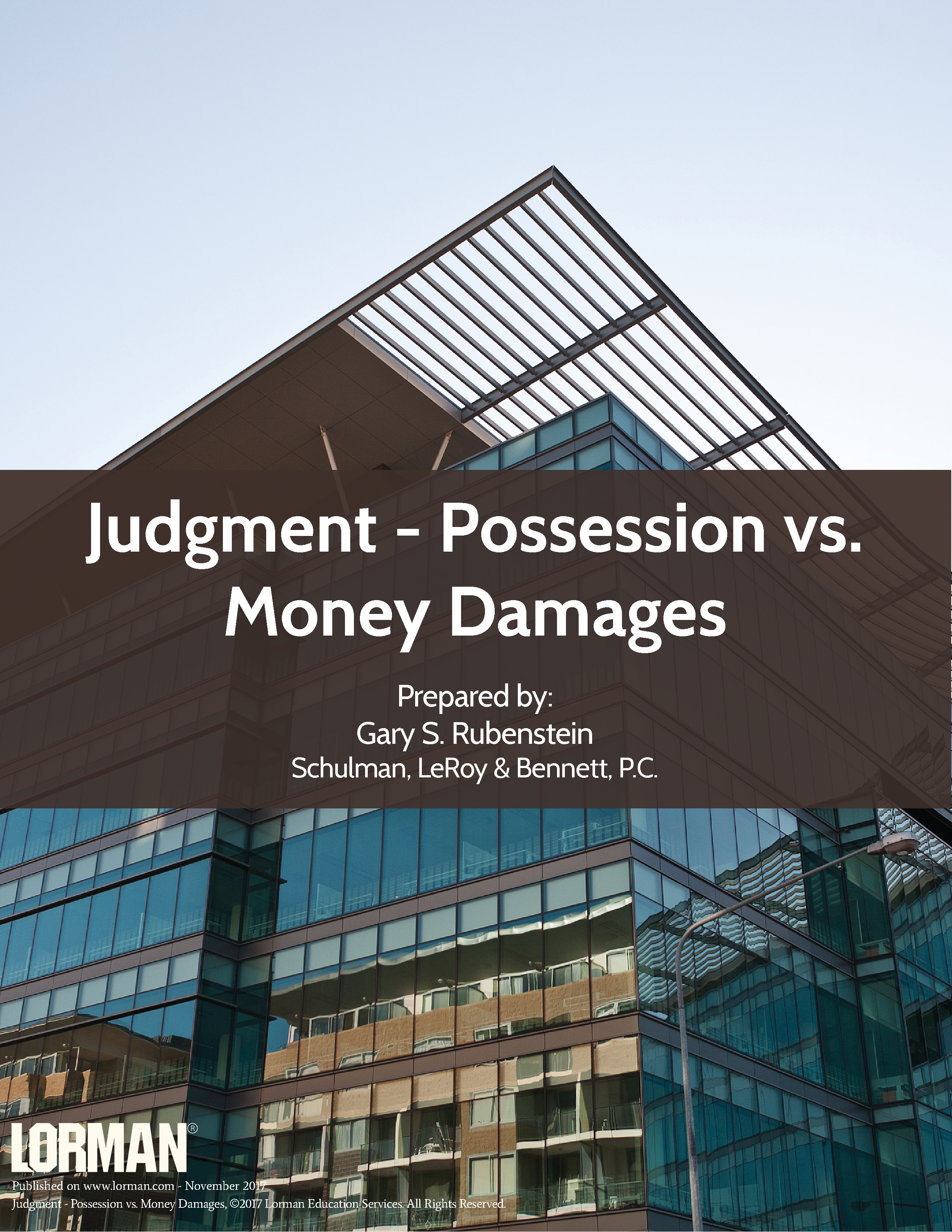 Judgment - Possession vs. Money Damages