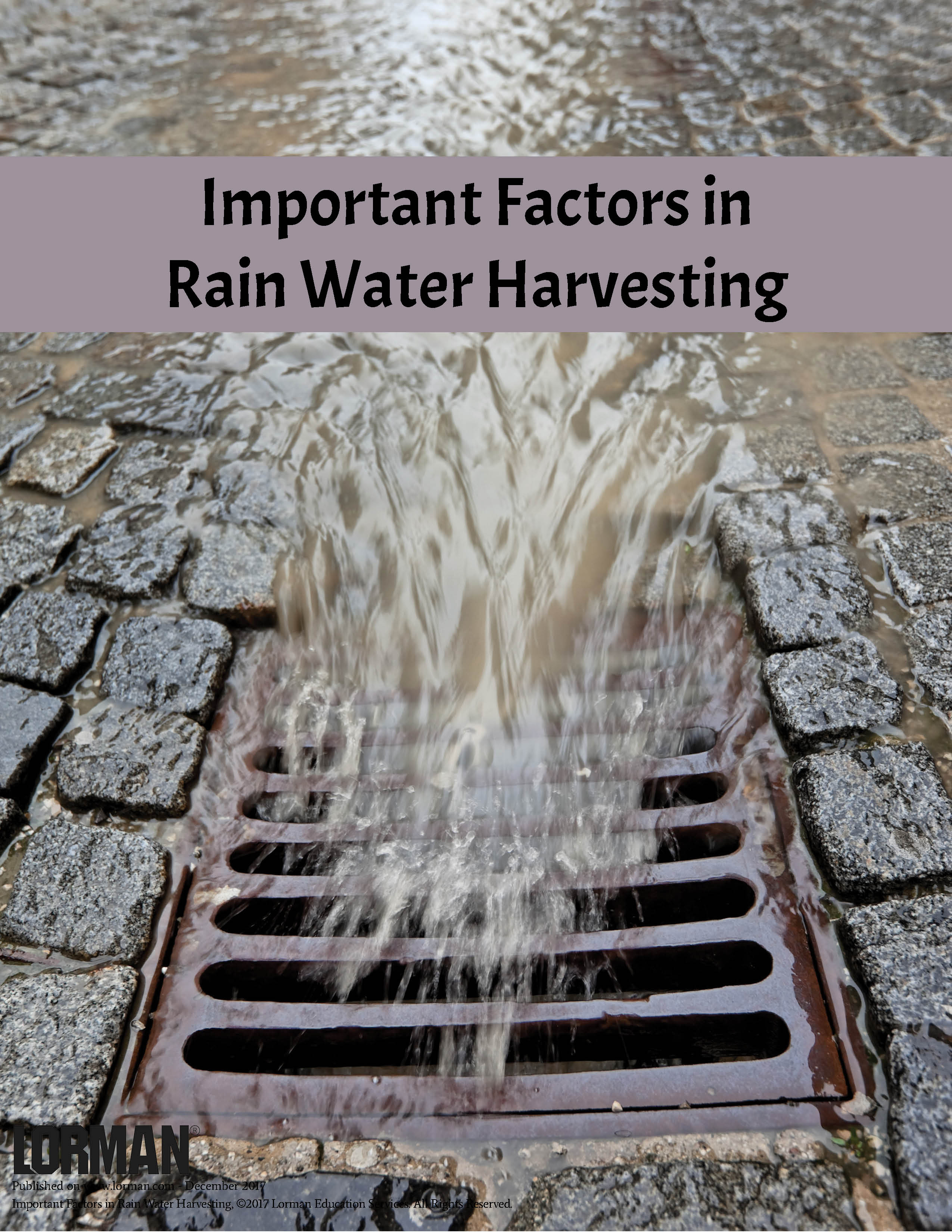 Important Factors in Rain Water Harvesting
