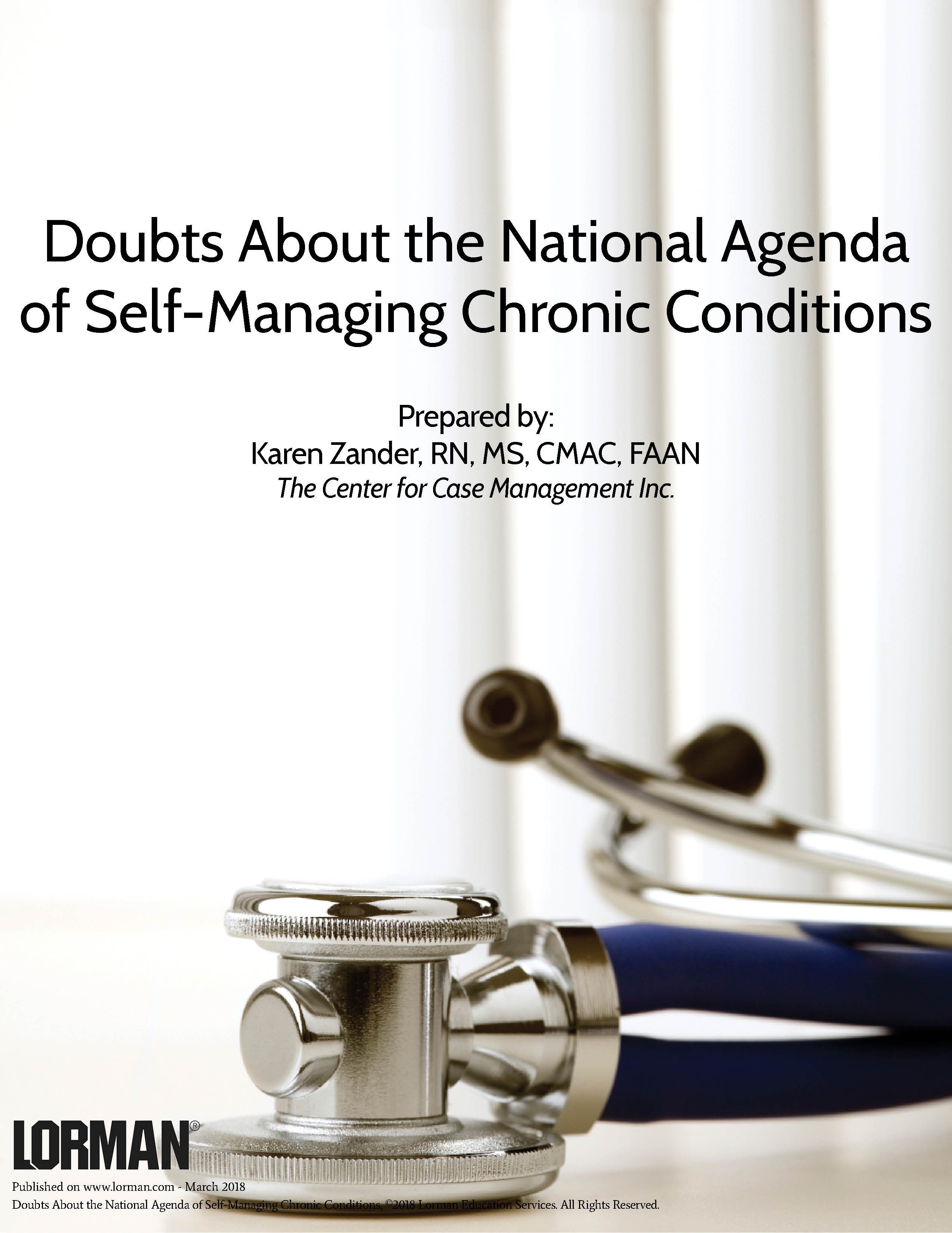 Doubts About the National Agenda of Self-Managing Chronic Conditions