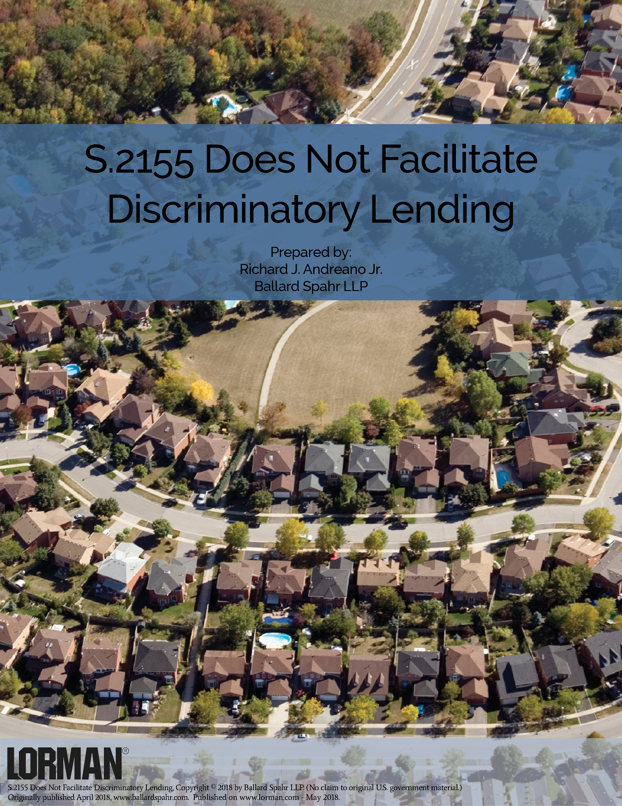 S.2155 Does Not Facilitate Discriminatory Lending