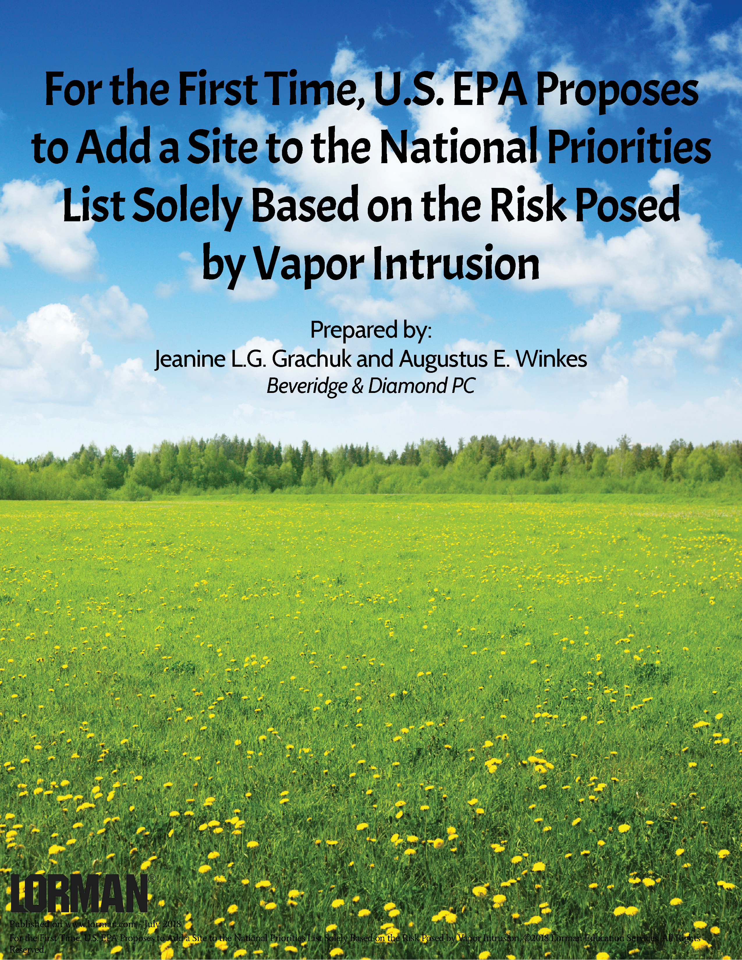 EPA Proposes to Add a Site to the National Priorities List Based on Risk Posed by Vapor Intrusion