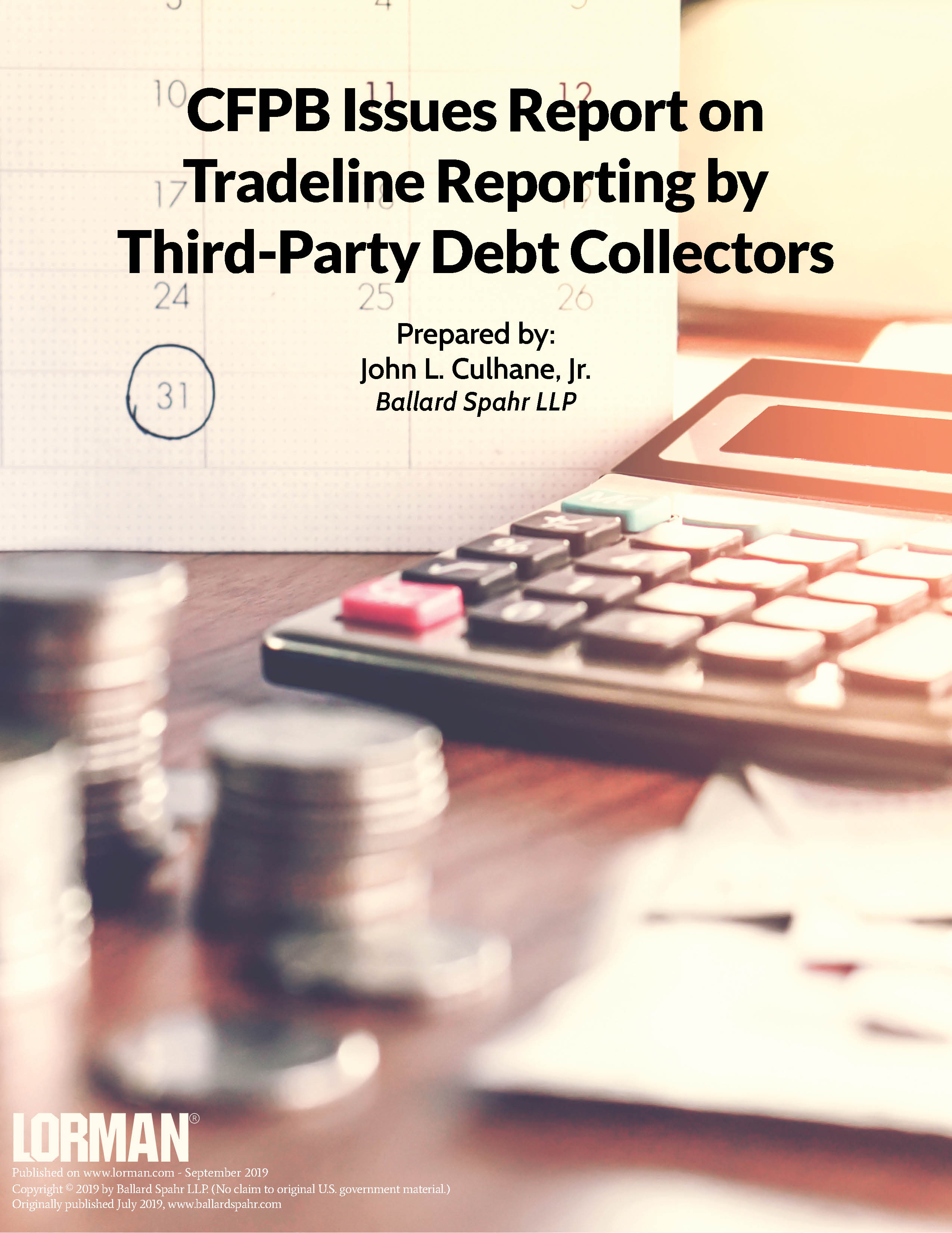 CFPB Issues Report on Tradeline Reporting by Third-Party Debt Collectors