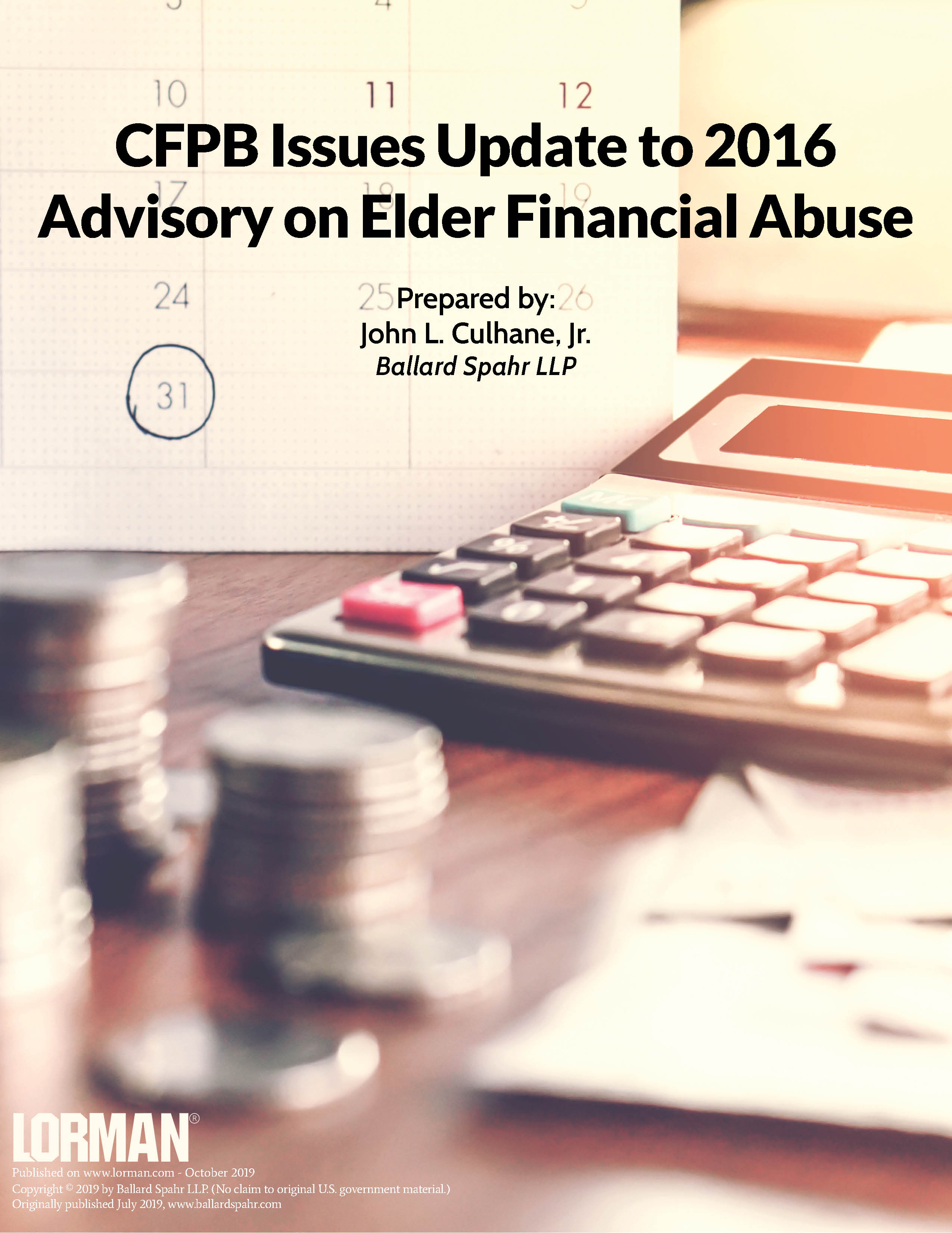 CFPB Issues Update to 2016 Advisory on Elder Financial Abuse