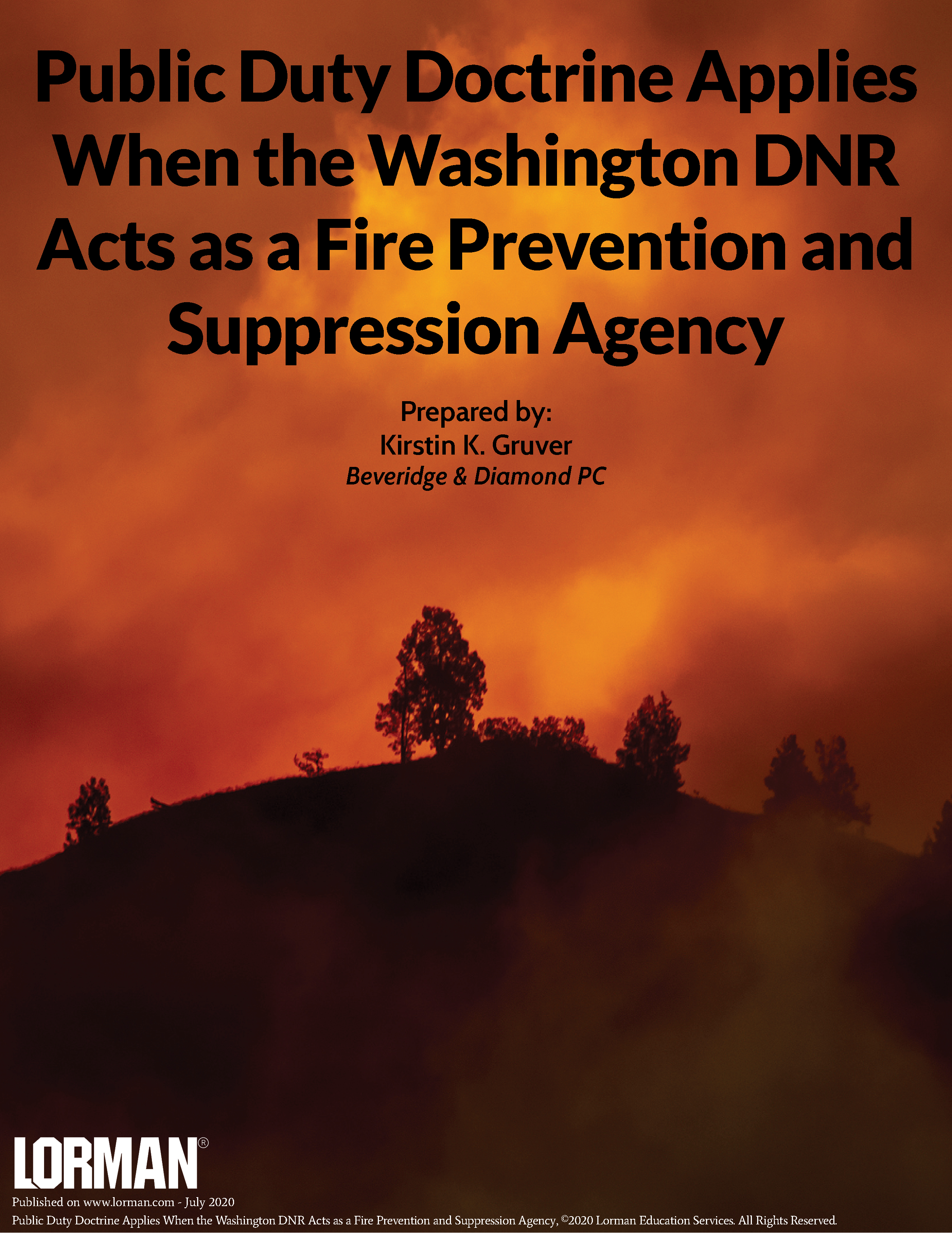 Public Duty Doctrine Applies When the Washington DNR Acts as a Fire Prevention and Suppression Agenc