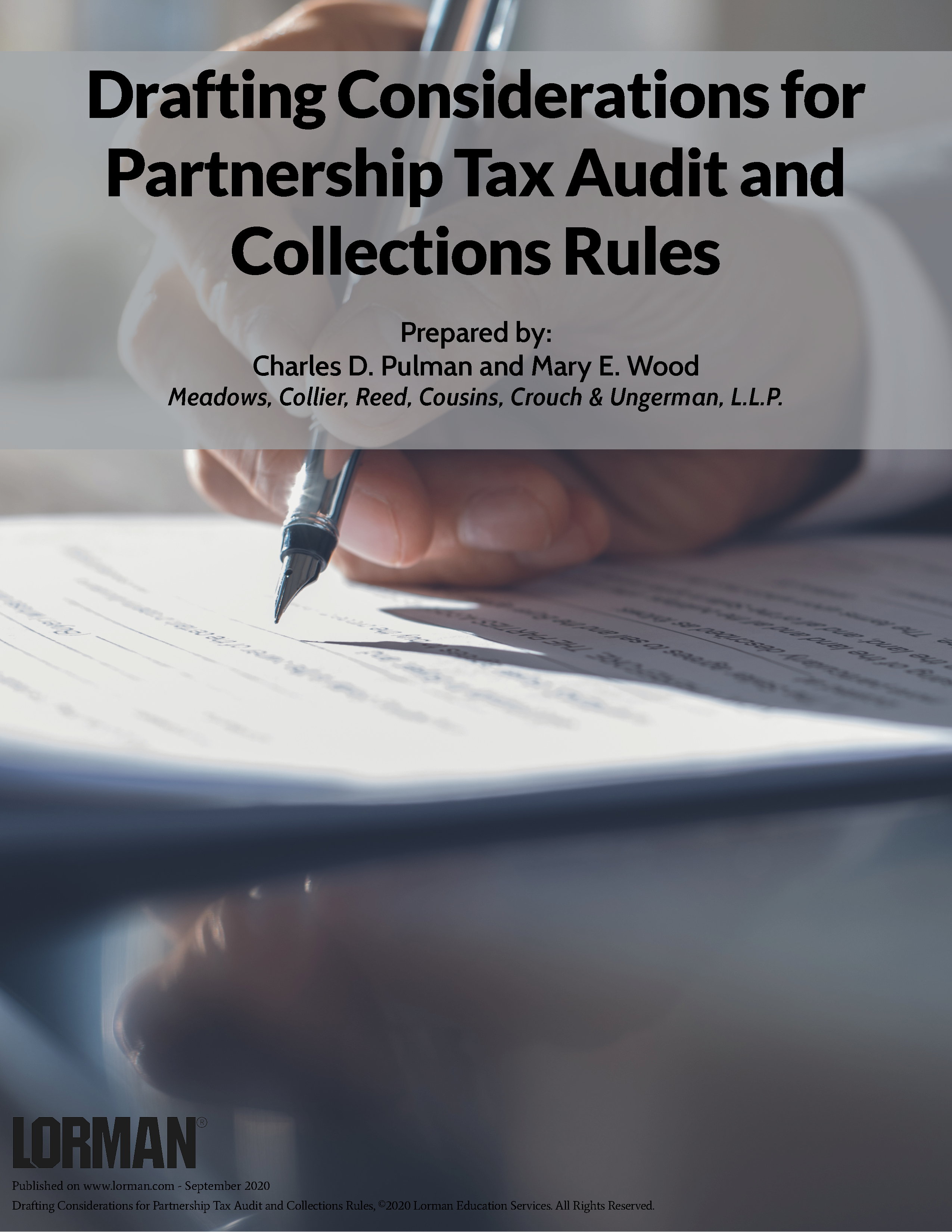 Drafting Considerations for Partnership Tax Audit and Collections Rules